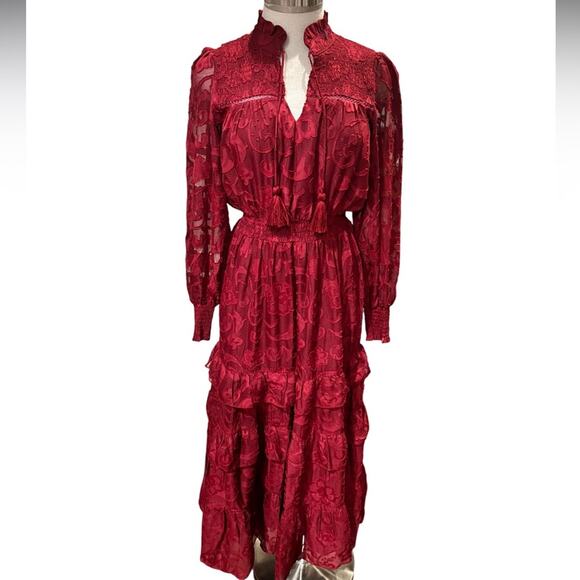 AQUA Lace Tiered Dress Size XS - Picture 4 of 13